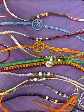 20 Woven Handmade Colorful Macrame Friendship Bracelets - Multicolor NEW